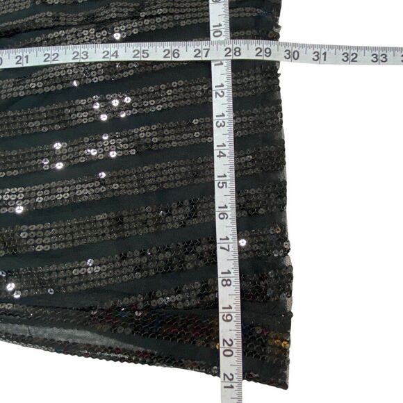 Vtg Y2K Rampage Mini Dress | S | Black Mesh Sequin | Whimsigoth Fairy Grunge - Picture 8 of 8